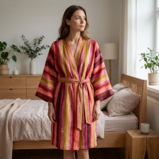 Viscose RADIANCE Stripes burgundy digital print