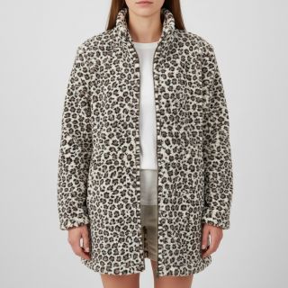 Coat fabric TEDDY JACQUARD Animal skin brown