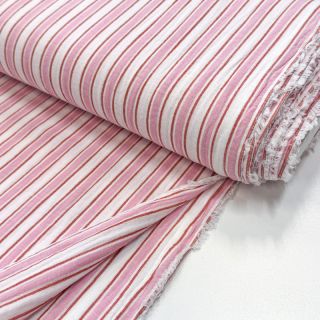 Double gauze/muslin YARN DYED Stripe in stripe pink