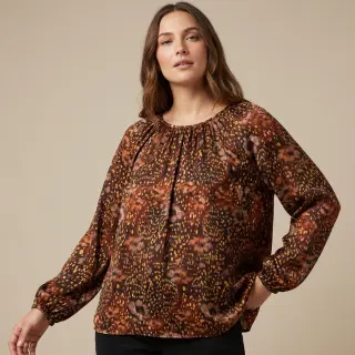 Viscose SATIN Abstract flow digital print
