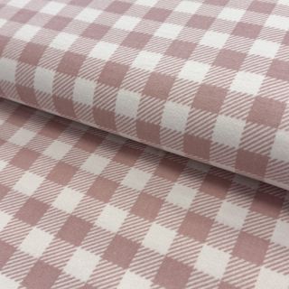 Cotton fabric FLANNEL BIG Check light pink