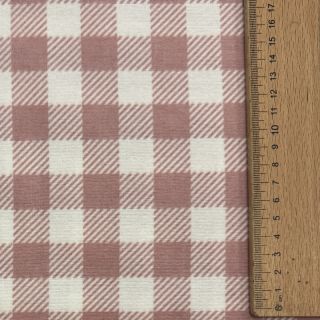 Cotton fabric FLANNEL BIG Check light pink