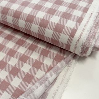 Cotton fabric FLANNEL BIG Check light pink
