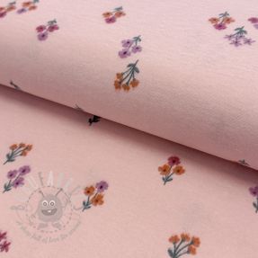 Cotton fabric FLANNEL Flowers light pink