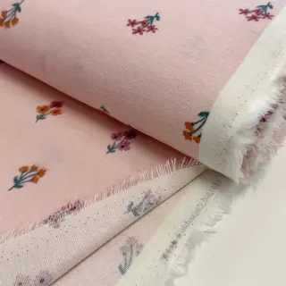 Cotton fabric FLANNEL Flowers light pink