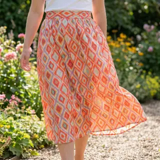 Viscose RADIANCE Abstract orange digital print