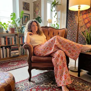 Viscose RADIANCE Abstract orange digital print
