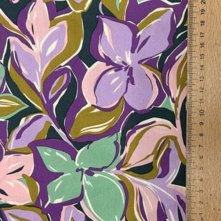 Cotton fabric VISCOSE Flowers cobalt