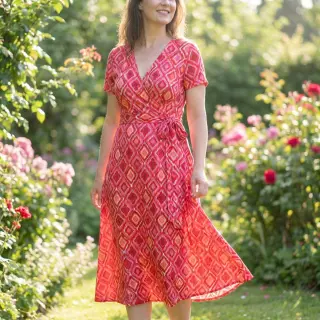 Viscose RADIANCE Abstract red digital print
