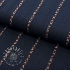 Cotton fabric JACQUARD DOBBY navy
