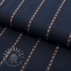 Cotton fabric JACQUARD DOBBY navy