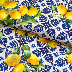 Cotton fabric VISCOSE Lemons digital print