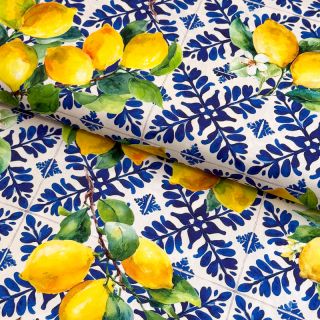 Cotton fabric VISCOSE Lemons digital print