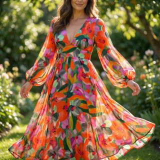 Viscose ECOVERO Flowers multi digital print