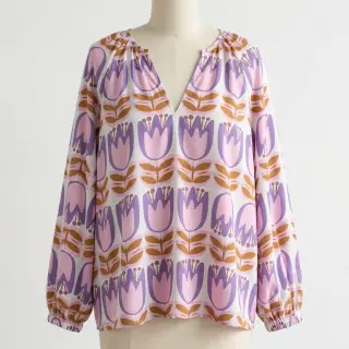 Viscose ECOVERO Flowers Celia white
