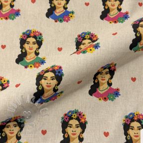 Decoration fabric Linenlook premium Viva Flower Girl