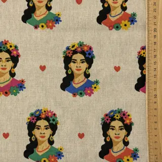 Decoration fabric Linenlook premium Viva Flower Girl