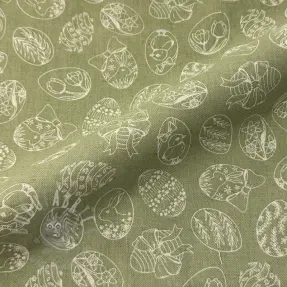 Decoration fabric Linenlook premium Easter Egg Tale