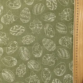 Decoration fabric Linenlook premium Easter Egg Tale