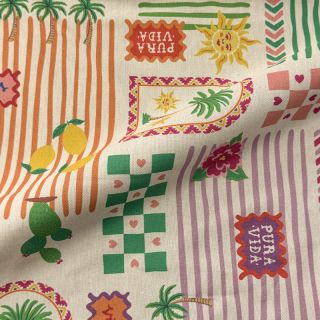 Decoration fabric Linenlook Pura Vida Patch digital print