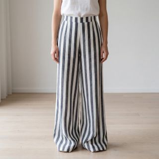 Viscose YARN DYED Stripes BIG navy