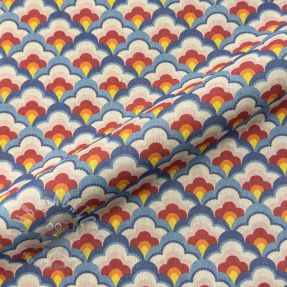 Decoration fabric Linenlook Graphic Flower Scale digital print