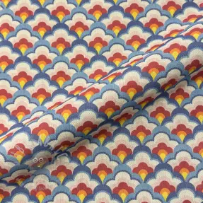 Decoration fabric Linenlook Graphic Flower Scale digital print