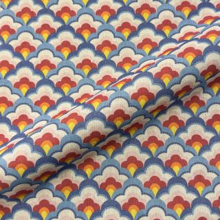 Decoration fabric Linenlook Graphic Flower Scale digital print