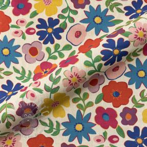 Decoration fabric Linenlook Flower Fiesta Field digital print