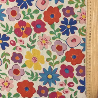 Decoration fabric Linenlook Flower Fiesta Field digital print