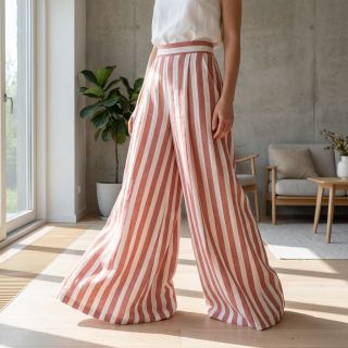 Viscose YARN DYED Stripes BIG orange