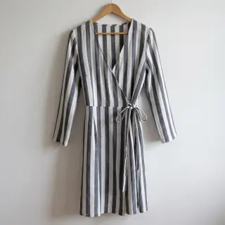 Viscose YARN DYED Stripes BIG navy