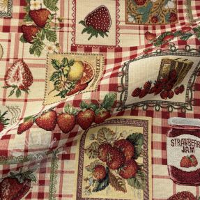 Decoration fabric GOBELIN premium Strawberry Jam Check