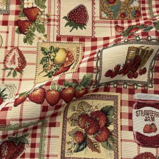 Decoration fabric GOBELIN premium Strawberry Jam Check