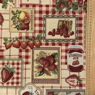 Decoration fabric GOBELIN premium Strawberry Jam Check