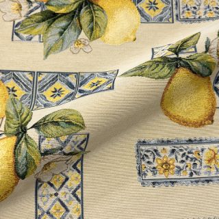 Decoration fabric GOBELIN premium Citrus Lemon Azulejos