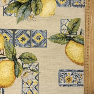 Decoration fabric GOBELIN premium Citrus Lemon Azulejos