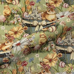 Decoration fabric GOBELIN premium Playful Easter Scene