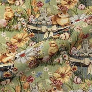 Decoration fabric GOBELIN premium Playful Easter Scene