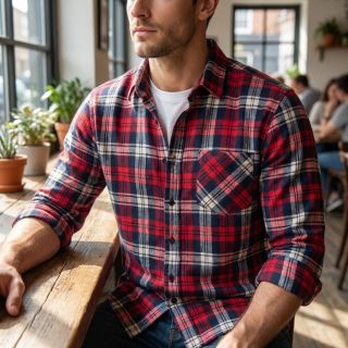 Scottish Check YARN DYED BRUSHED Atlas red