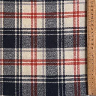 Cotton fabric YARN DYED BRUSHED Check Mia navy
