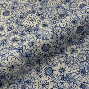 Decoration fabric Linenlook Bloom Fully Mix digital print