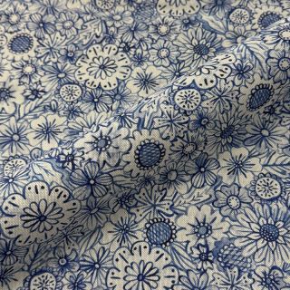 Decoration fabric Linenlook Bloom Fully Mix digital print