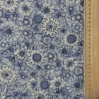 Decoration fabric Linenlook Bloom Fully Mix digital print