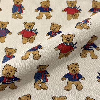 Decoration fabric Linenlook Teddy Bear Cosy digital print