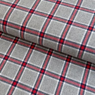 Cotton fabric YARN DYED BRUSHED Check Dara grey