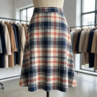 Cotton fabric YARN DYED BRUSHED Check Mia navy