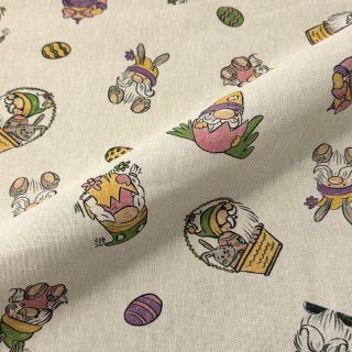 Decoration fabric Linenlook Tomte Easter Egg digital print