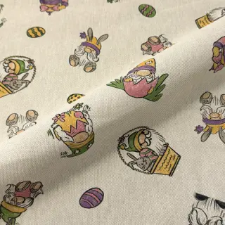 Decoration fabric Linenlook Tomte Easter Egg digital print