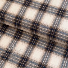 Cotton fabric YARN DYED BRUSHED Check Tim beige